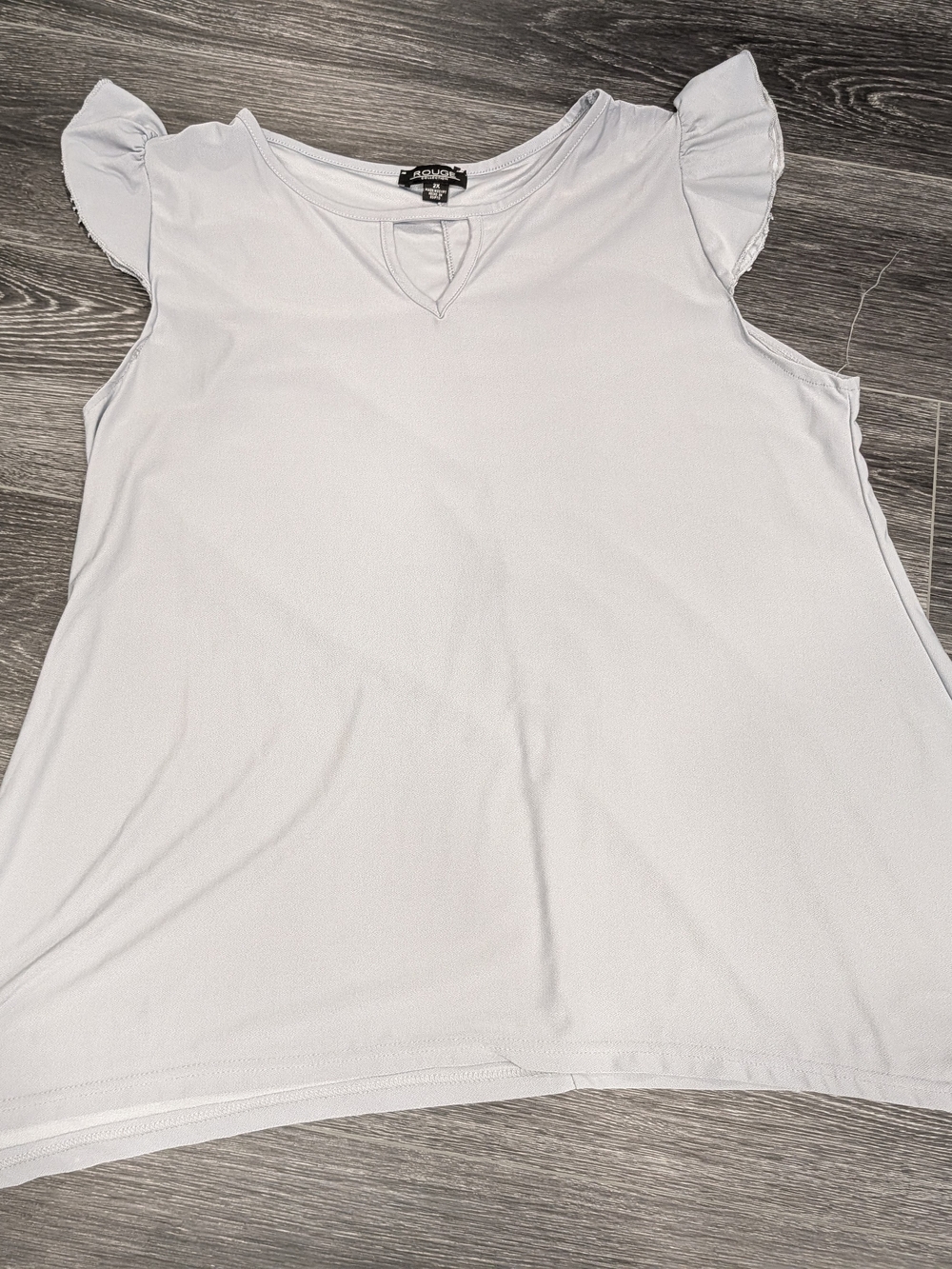 White a:glow Ruffle Sleeve V-Neck Women's Top